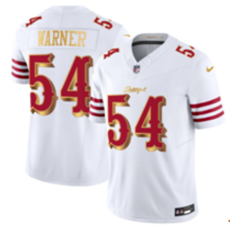 Men 2025 San Francisco 49ers #54 Warner white gold Limited Nike NFL Jersey style 0131->youth nfl jersey->Youth Jersey